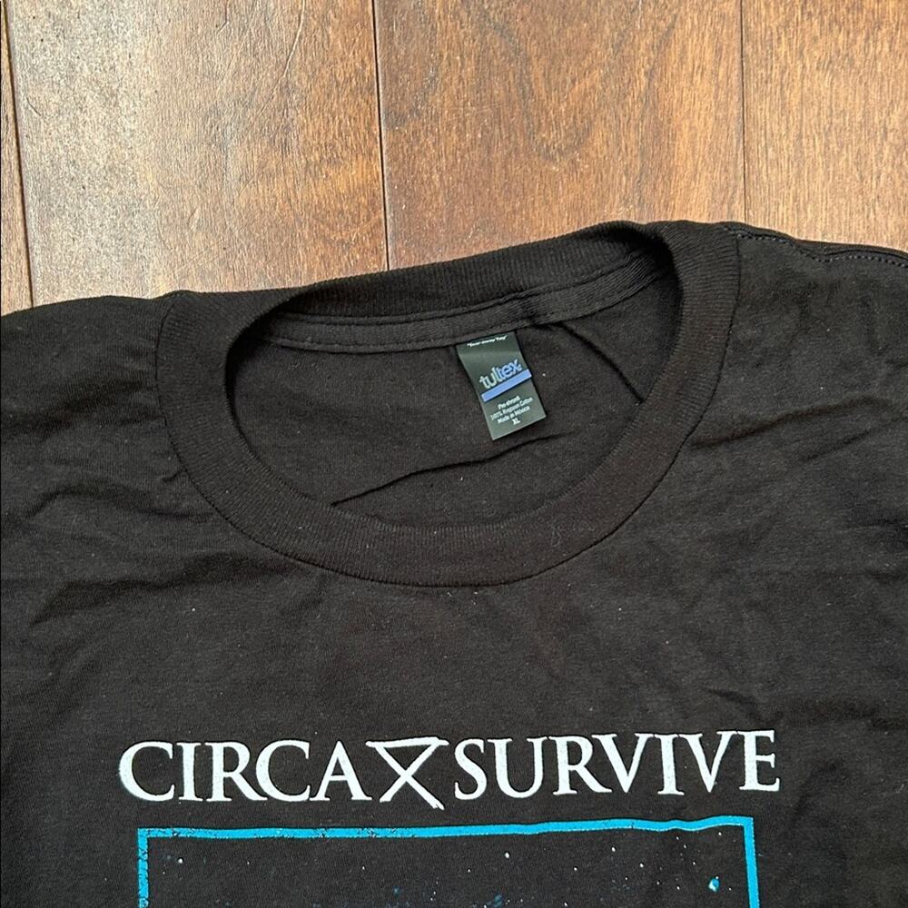 Circa Survive Men’s Black Graphic Tee with Blue Graphic Design, Size XL, NWOT - Picture 2 of 7